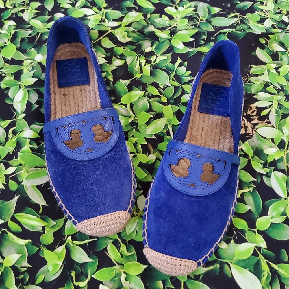 🎉HP💕TORY BURCH Sidney Espadrilles Jelly Blue - Picture 1 of 8